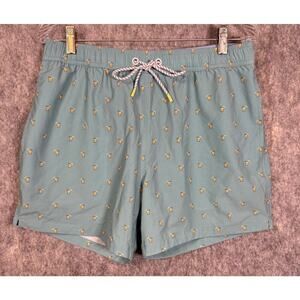 Bonobos Mens Light Blue Lined Beer Glass Swim Trunks 5" Inseam - Medium